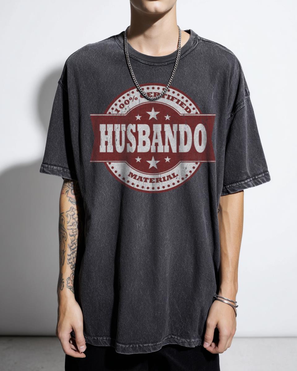 100% Husbando Material Anime Stamp T-Shirt - Manga Fan Gift