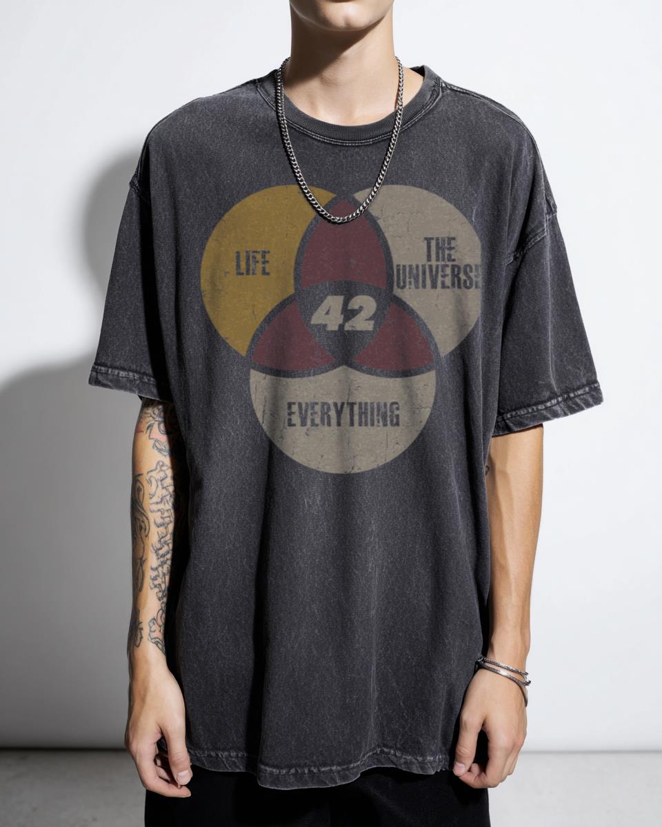 42 Answer to Life Universe Everything Sci-Fi T-Shirt - Hitchhiker's Guide Fan