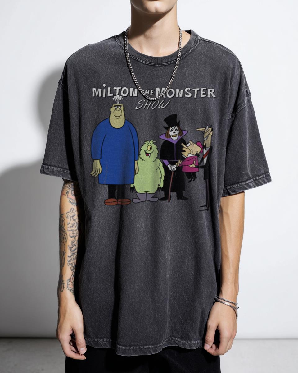 60s Milton the Monster Show Characters & Logotype T-Shirt - Vintage Cartoon Fan