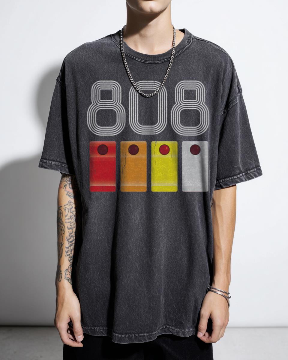 808 Drum Machine Electronic Music T-Shirt - Techno Rave DJ Synthesizer