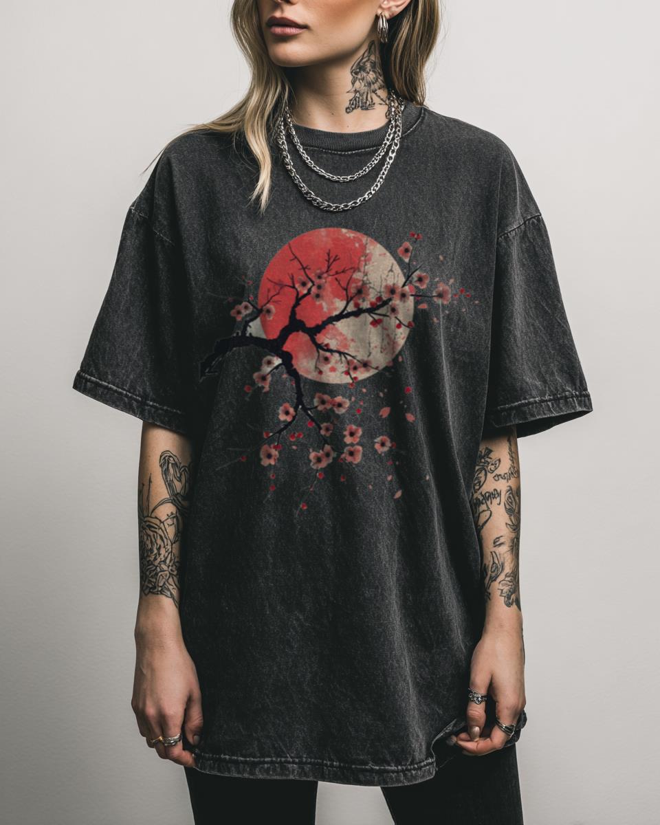80s Vintage Japanese Sakura Cherry Blossom Tree Tee