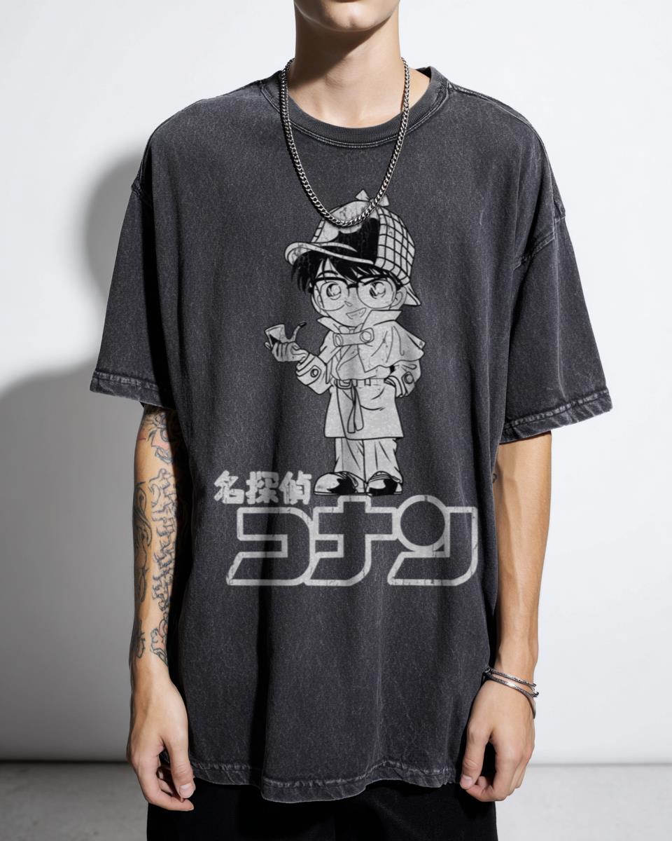90s Anime Detective Conan T-Shirt - Shinichi Kudo Manga Mystery Tee