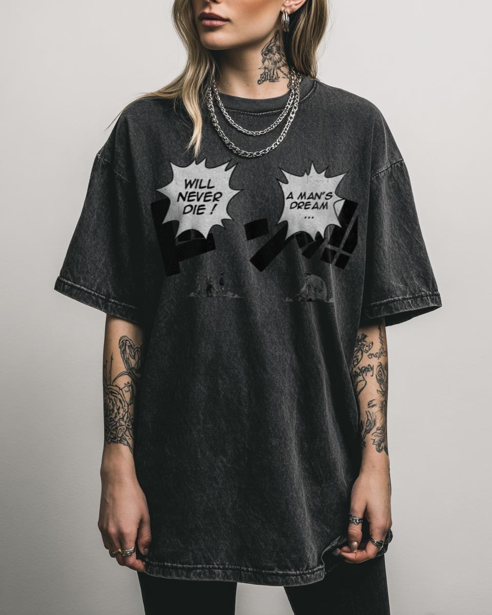 A Man’s Dream Will Never Die Anime Manga T-Shirt – Motivational Quote