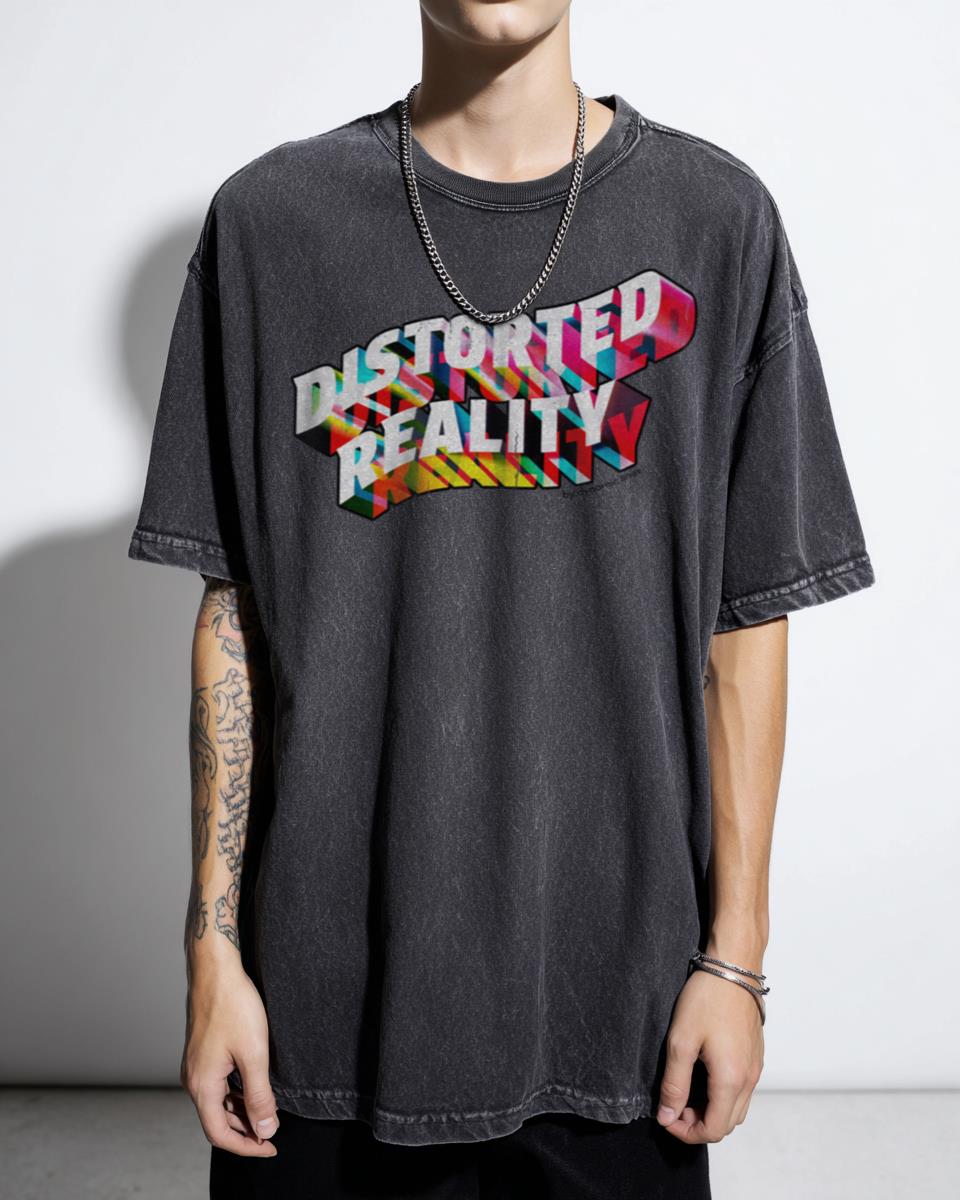 Abstract Distorted Reality Graphic T-Shirt - Dynamic Lines Art Apparel