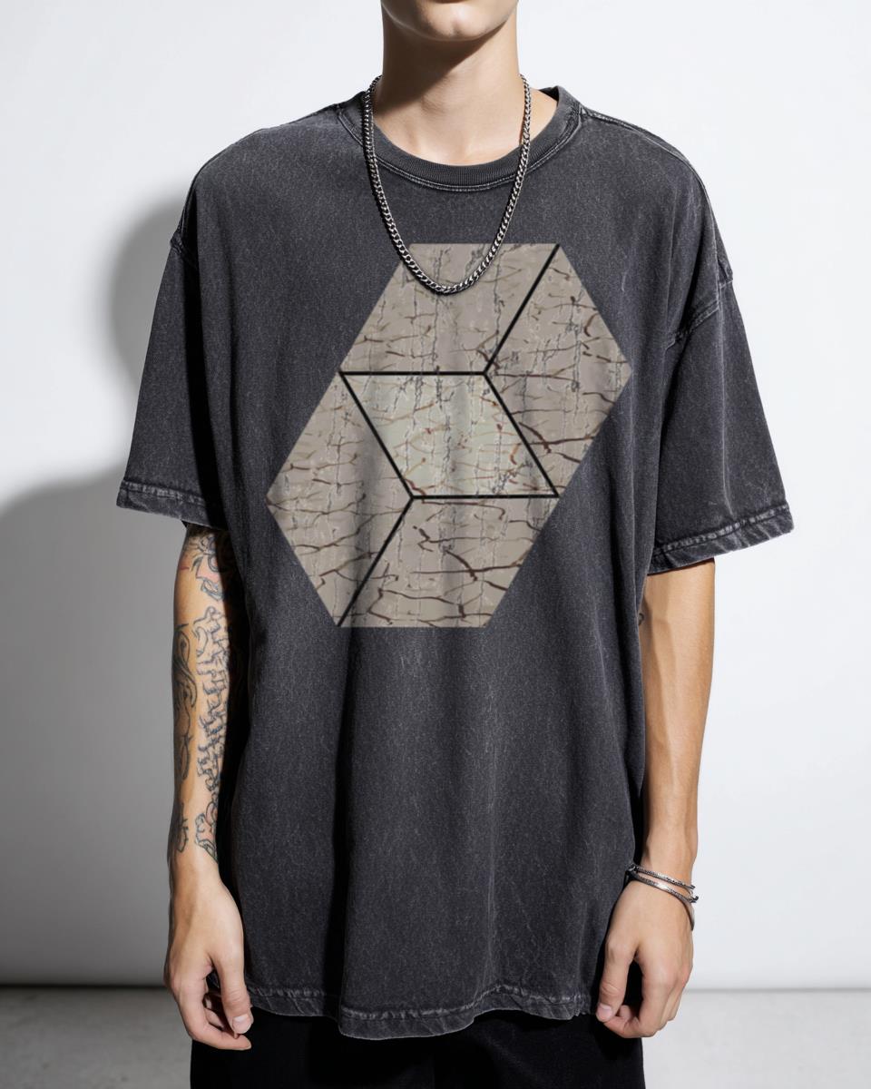 Abstract Earth Hexagon Five Elements Symbol T-Shirt - Feng Shui Nature Sign