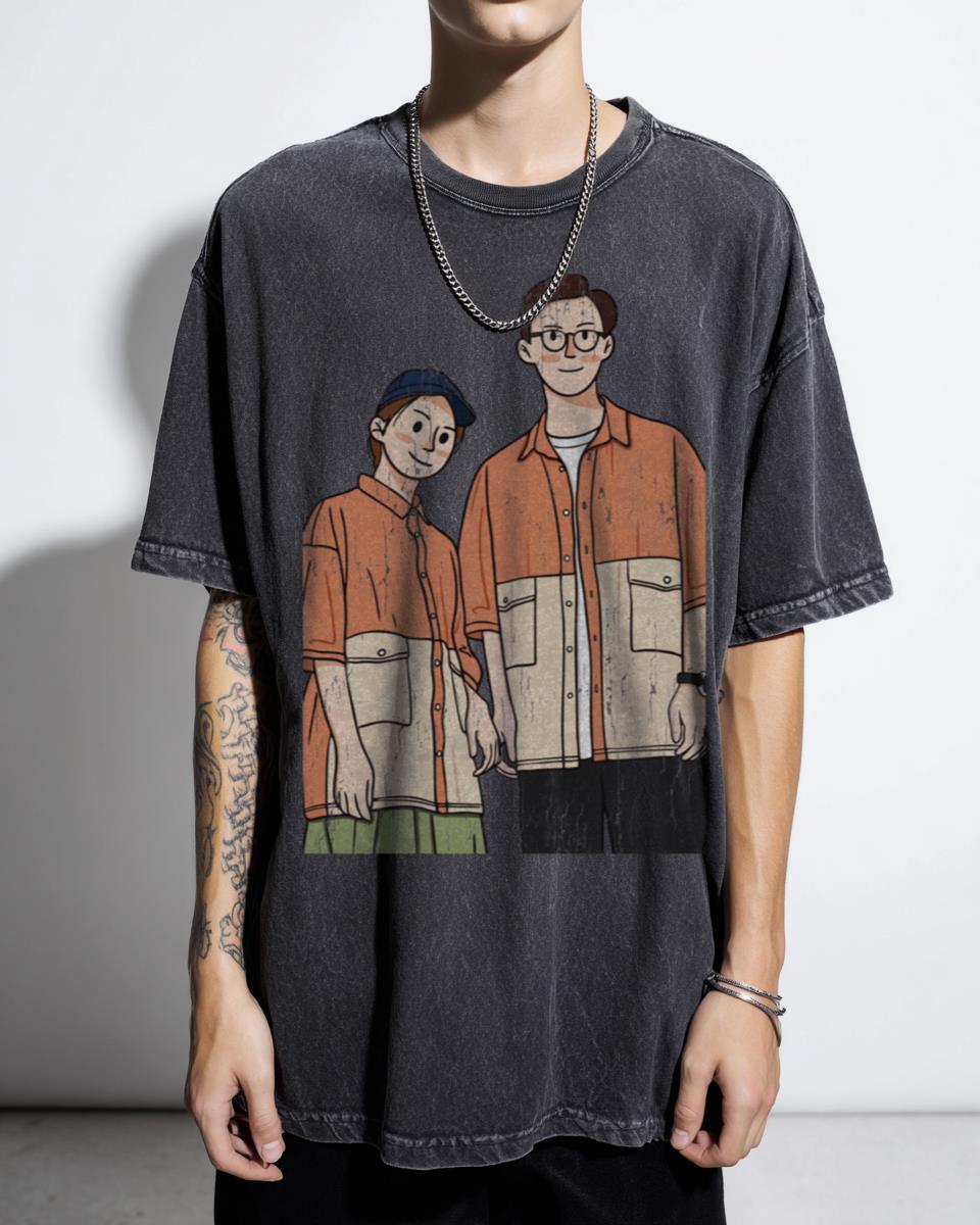 Abstract Japanese Street Fashion Couple Goals T-Shirt - Harajuku Skatewear Aesthetic Unisex