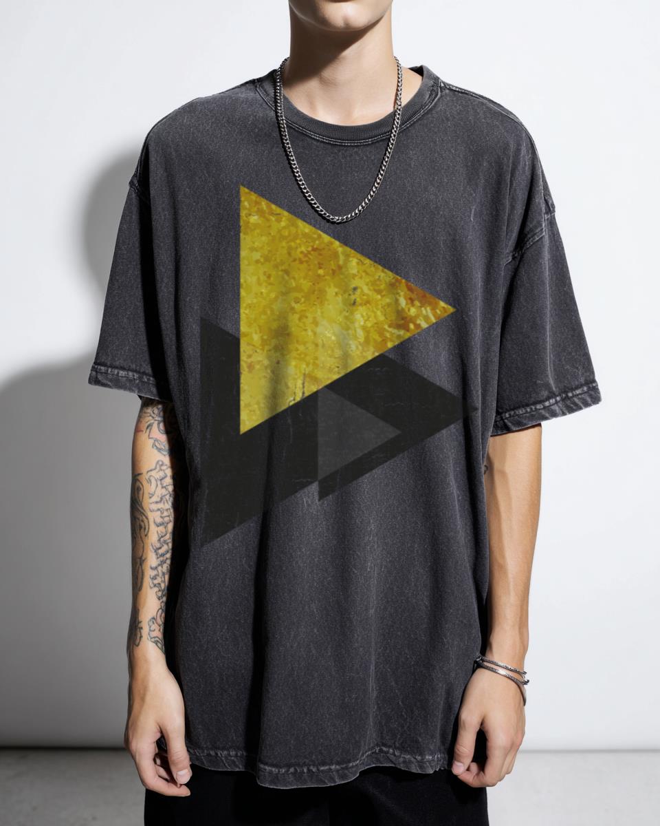 Abstract Metal Triangle Five Elements Symbol T-Shirt - Spiritual Geometric Art Unisex