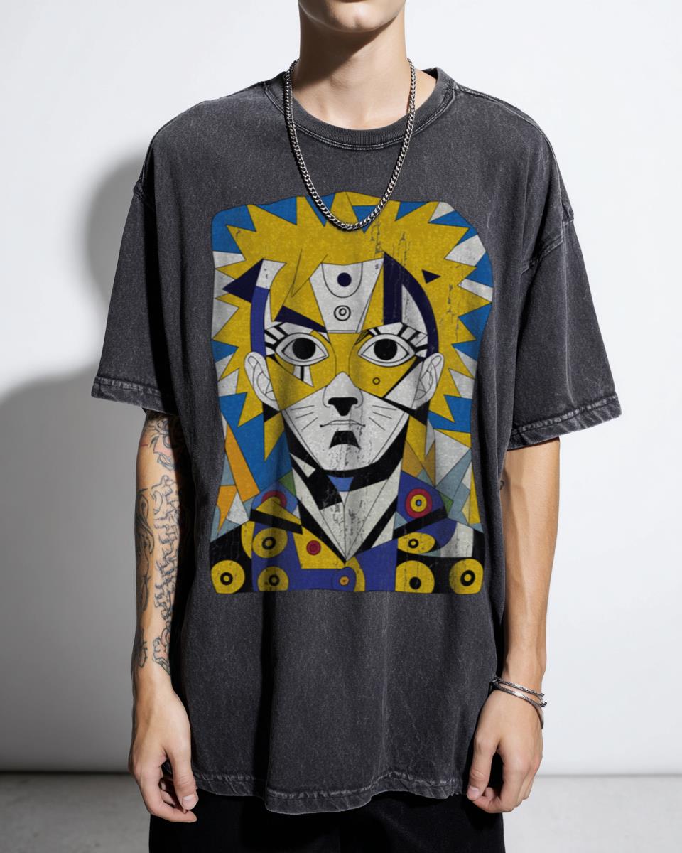 Abstract Naruto Portrait Anime T-Shirt - Modern Ninja Legend Art