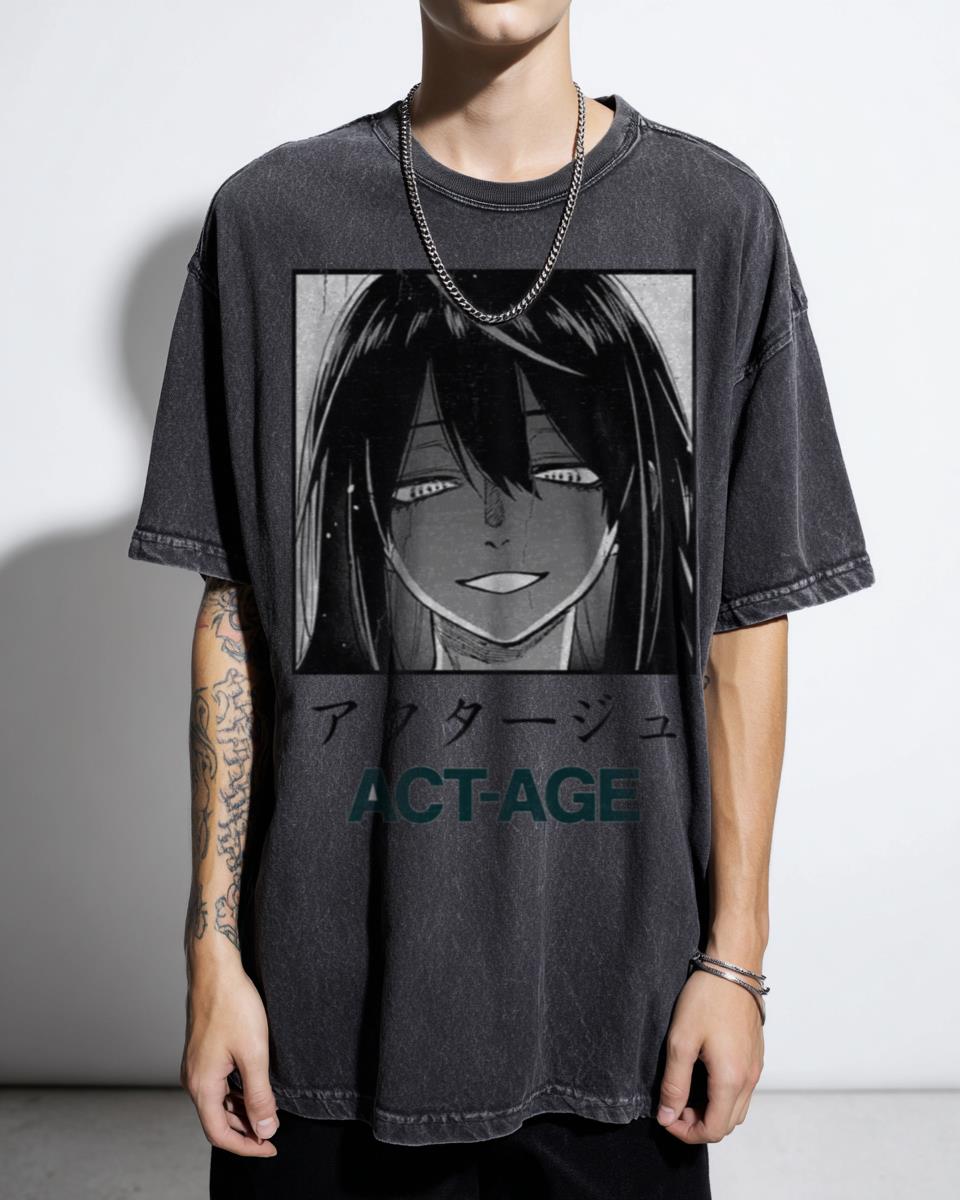 ACT-AGE Title Design Anime T-Shirt - Yonagi Kei Manga Series Fan
