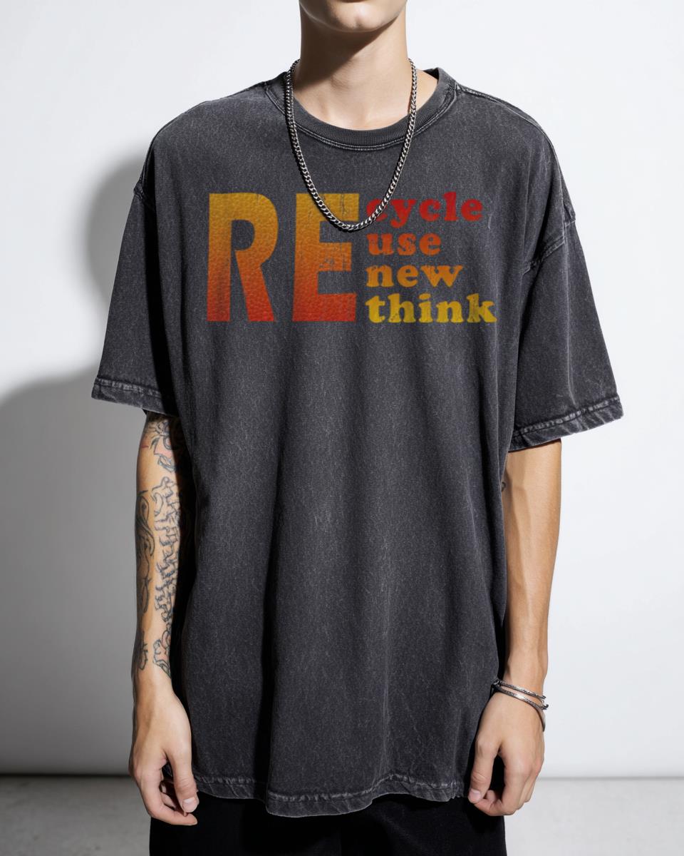 Activism 'Recycle Reuse Renew Rethink Crisis' Environmental T-Shirt - Planet Protector Unisex