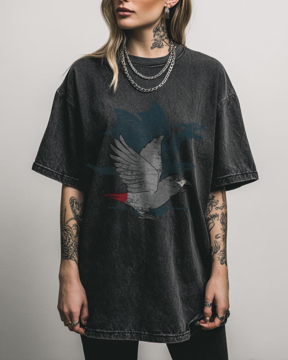 African Grey Dragon Shadow Funny Parrot T-Shirt
