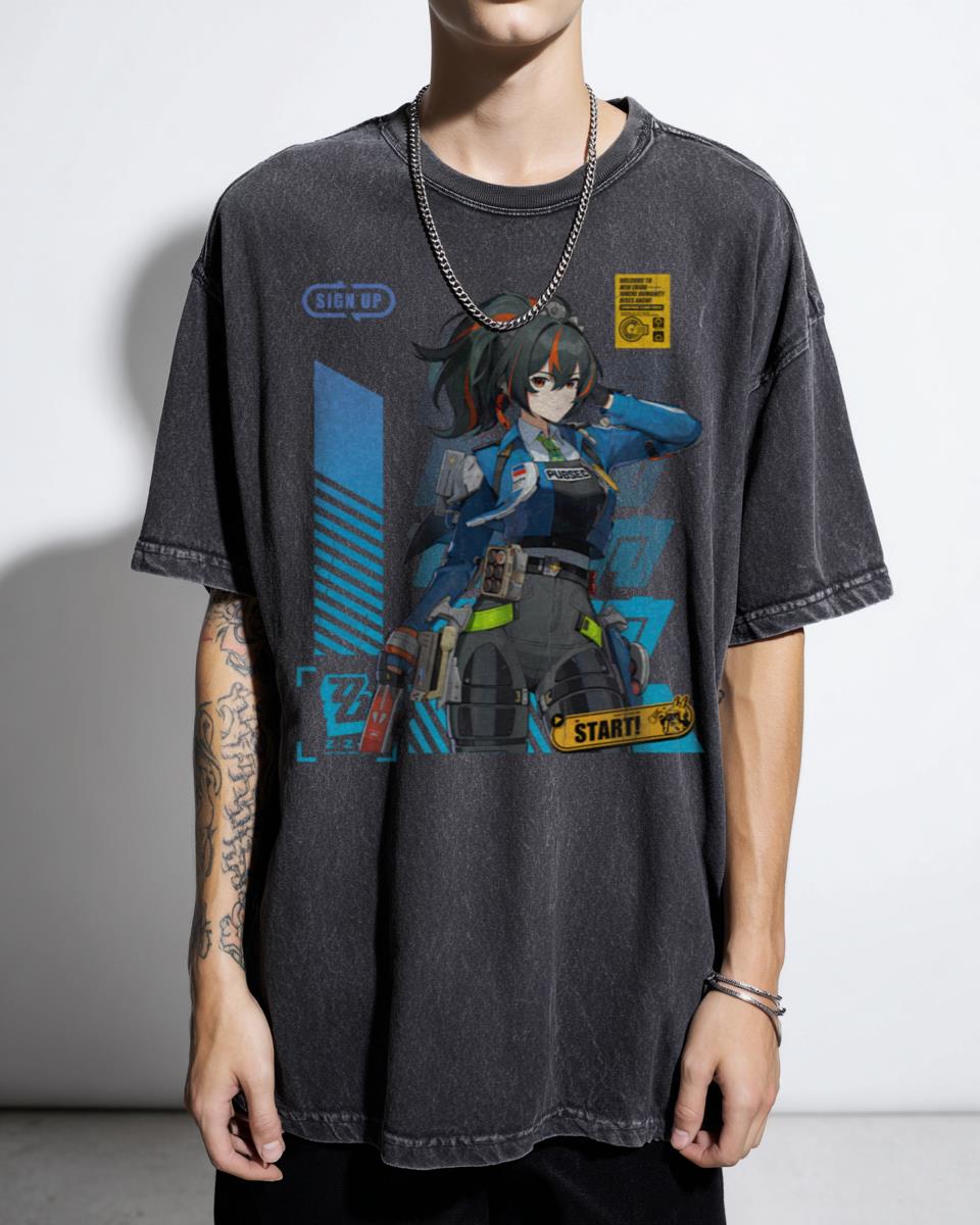 Agent Zhu Yuan Zenless Zone Zero T-Shirt - Hoyoverse Gaming Anime