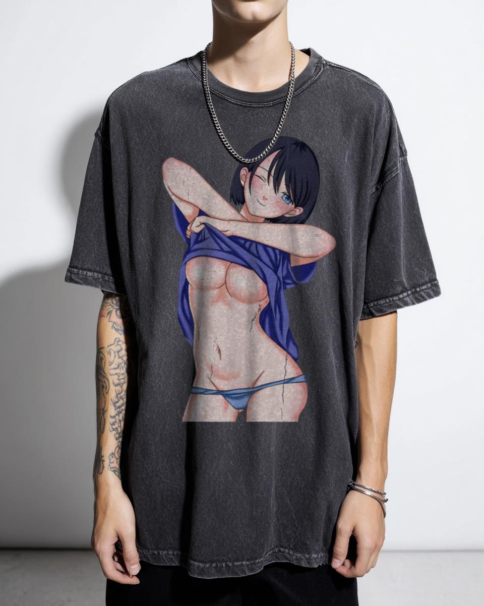 Ahegao Manga Anime Waifu Japanese Sexy Girl T-Shirt - Hentai Style Fan Adult