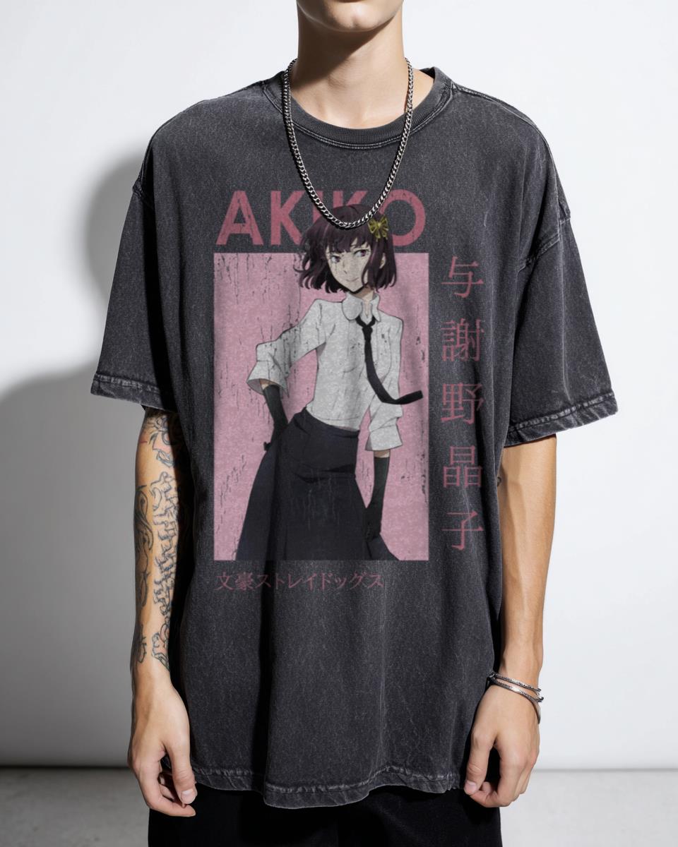 Akiko Yosano Bungou Stray Dogs Anime Card T-Shirt - Japanese Manga Fan Essential
