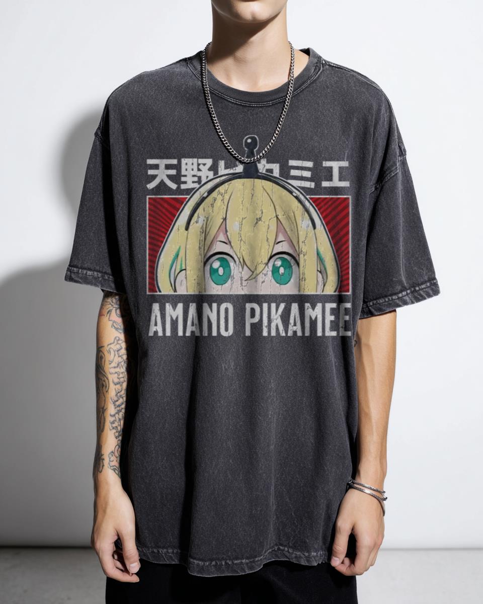 Amano Pikamee Cute Peeker T-Shirt - Vtuber Hololive Voms Anime Girl Tee