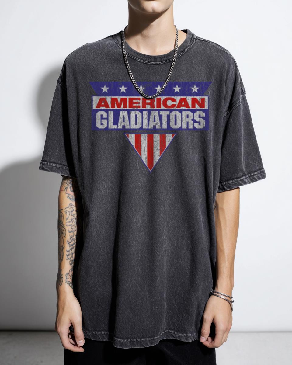 American Gladiators Retro 80s 90s TV Show T-Shirt - Patriotic Gym Fan