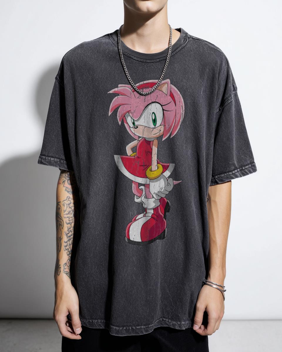 Amy Rose Baby Pink Sonic The Hedgehog T-Shirt - 90s Anime Video Game