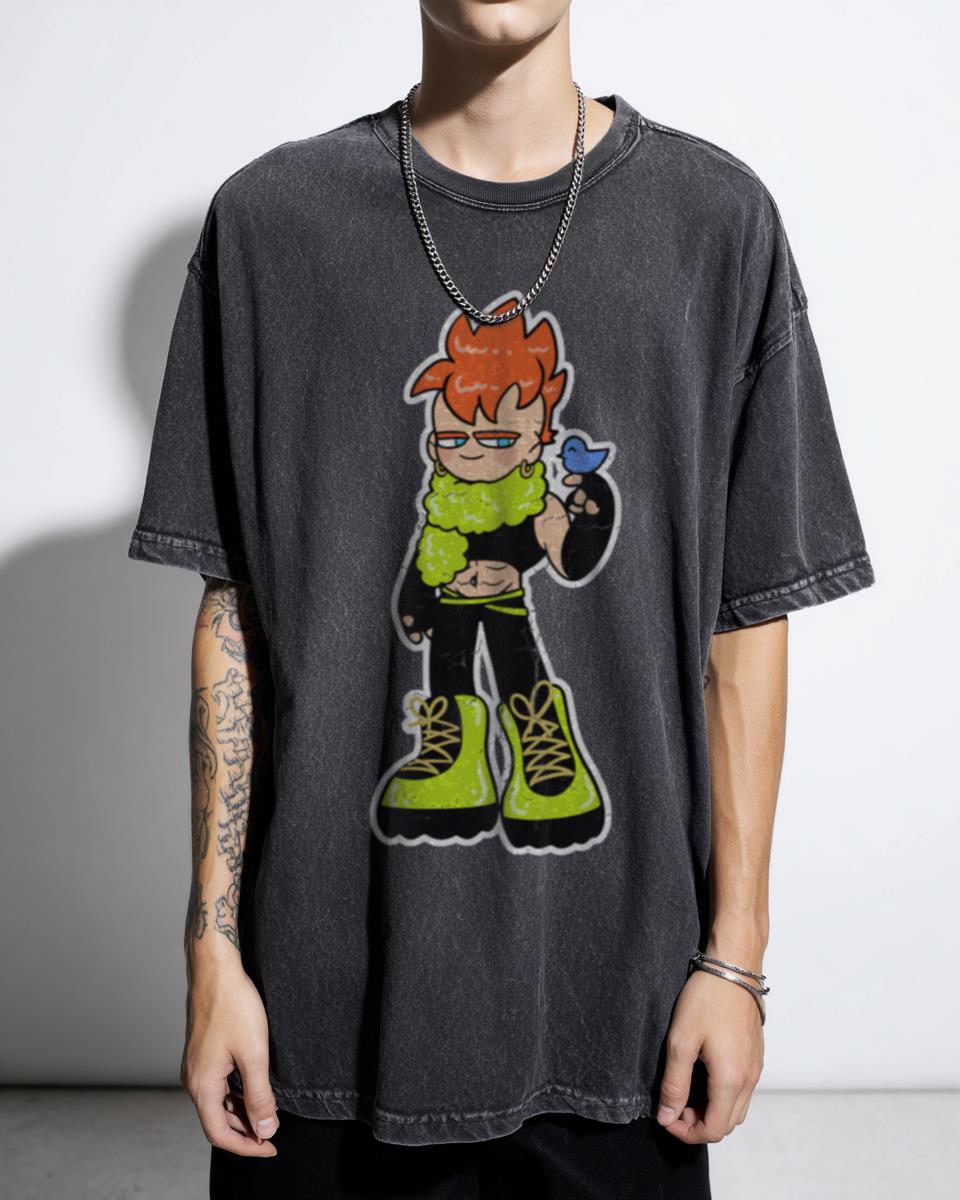 Android 16 With Bird T-Shirt | DBZ Dragon Ball Anime Fan Art