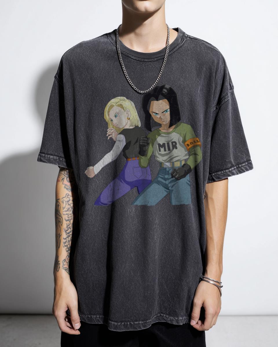 Android Twins 17 & 18 Dragon Ball Z T-Shirt | DBZ Anime Fan Art