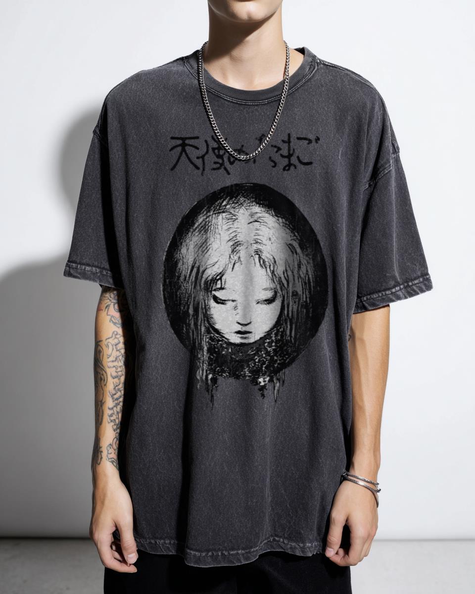 Angel's Egg Tenshi no Tamago Anime T-Shirt - Retro 80s 90s Yoshitaka Amano Sci-Fi Manga Art