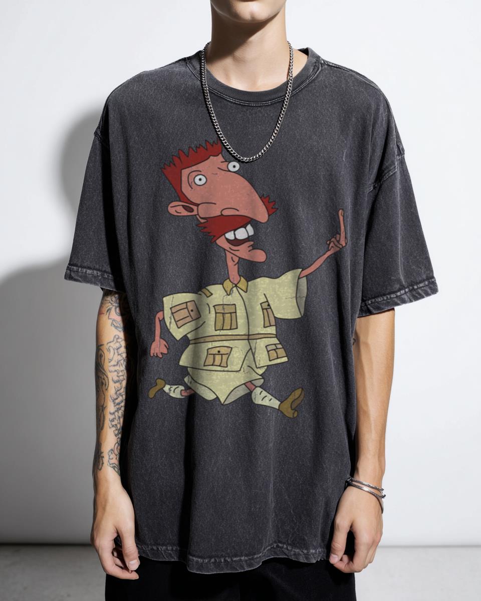 Angry Nigel Thornberry Smashing Cartoon T-Shirt - Nickelodeon Retro Funny Unisex