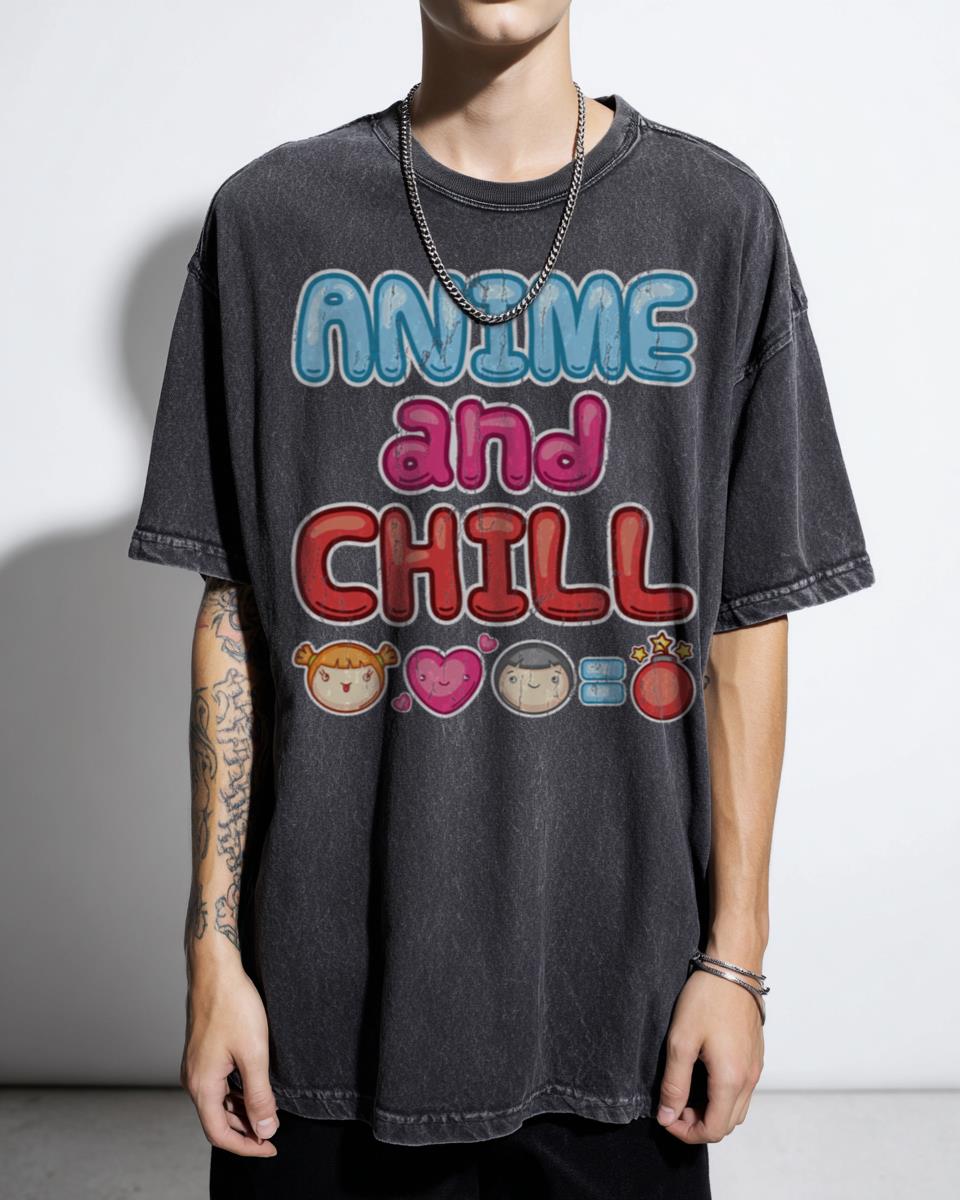 Anime And Chill Japanese Manga T-Shirt - Otaku Lifestyle Apparel