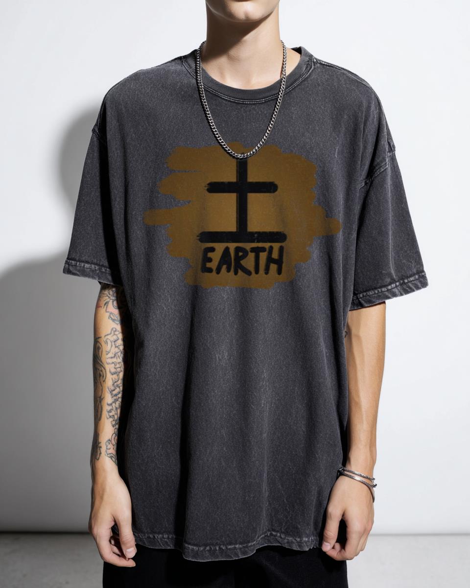 Anime Earth Village Logo T-Shirt | Japanese Kanji Fan Art Tee