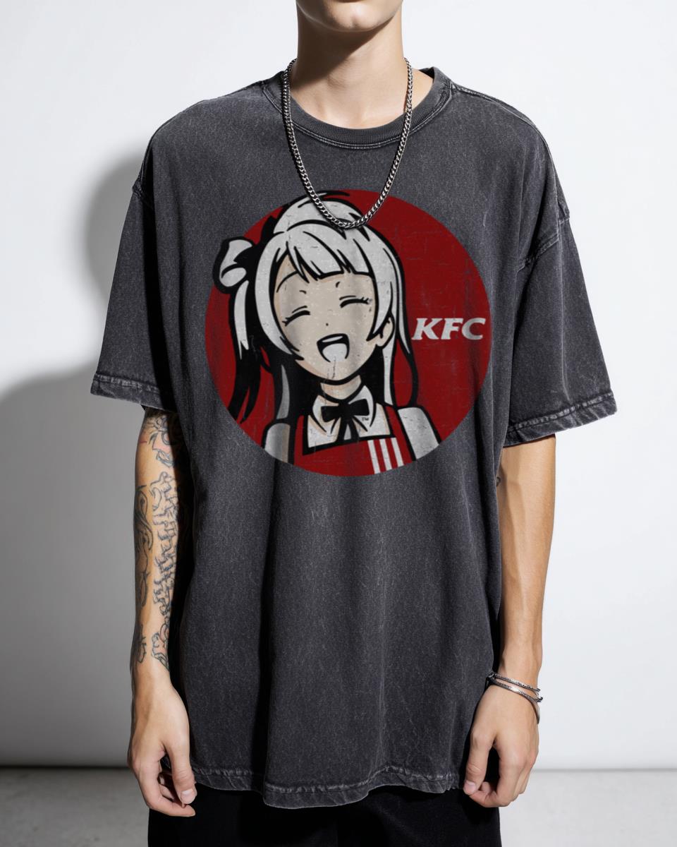 Anime Girl Kentucky Fried Chicken Kawaii T-Shirt - Funny Waifu Otaku Unisex