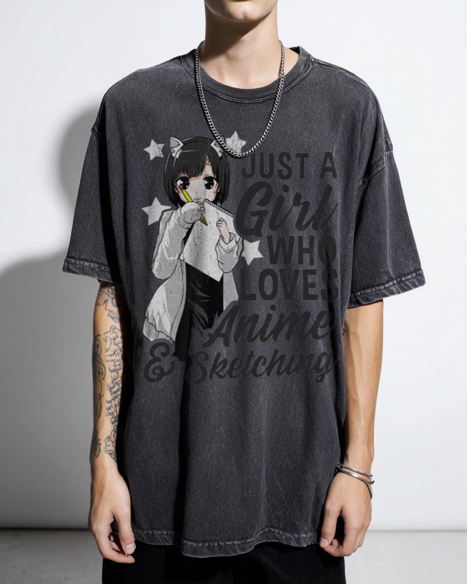 Anime Girl Sketching Drawing Pullover Hoodie - Just A Girl Who Loves Anime