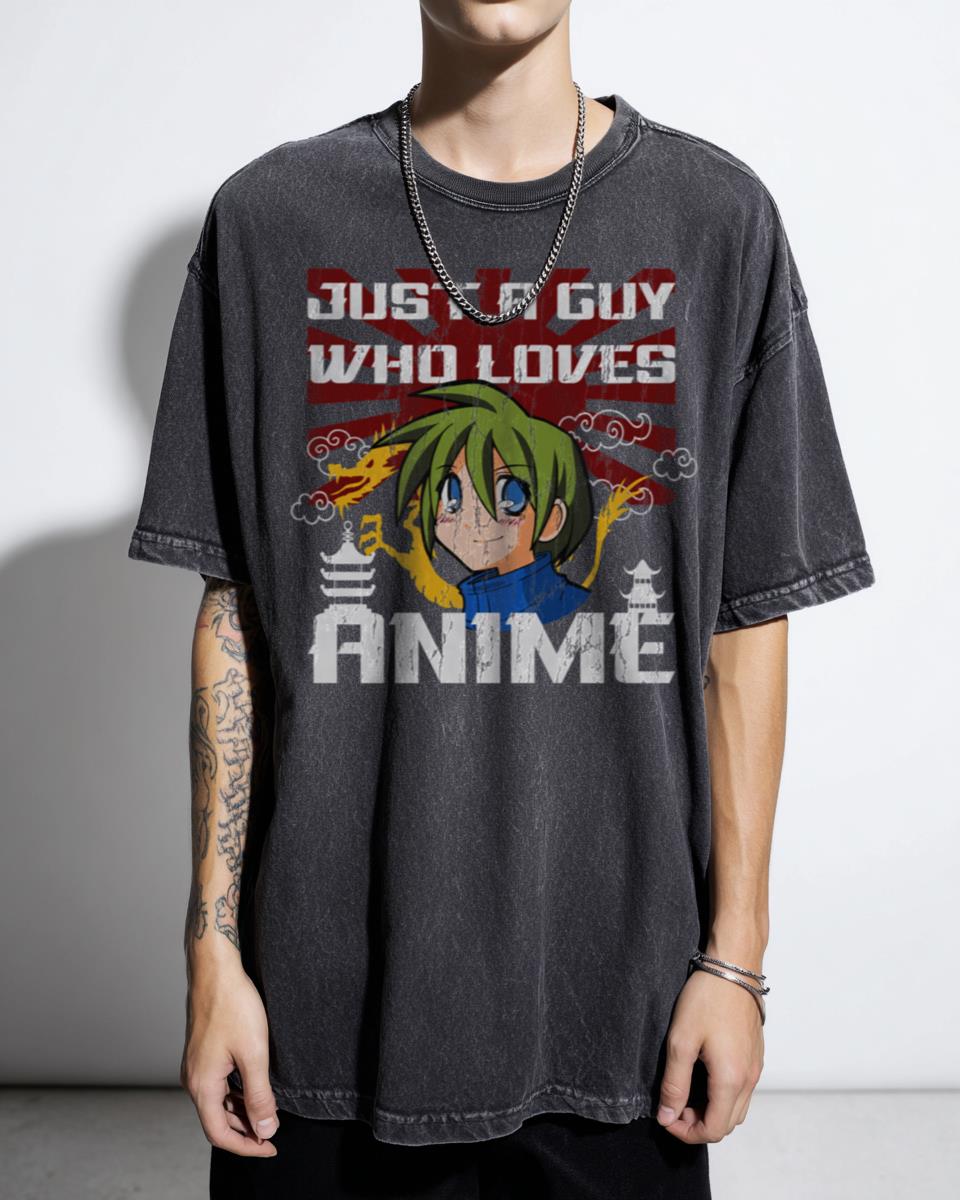 Anime Guy Bubble Tea Graphic T-Shirt - Kawaii Manga Lover Gift for Men & Boyfriend