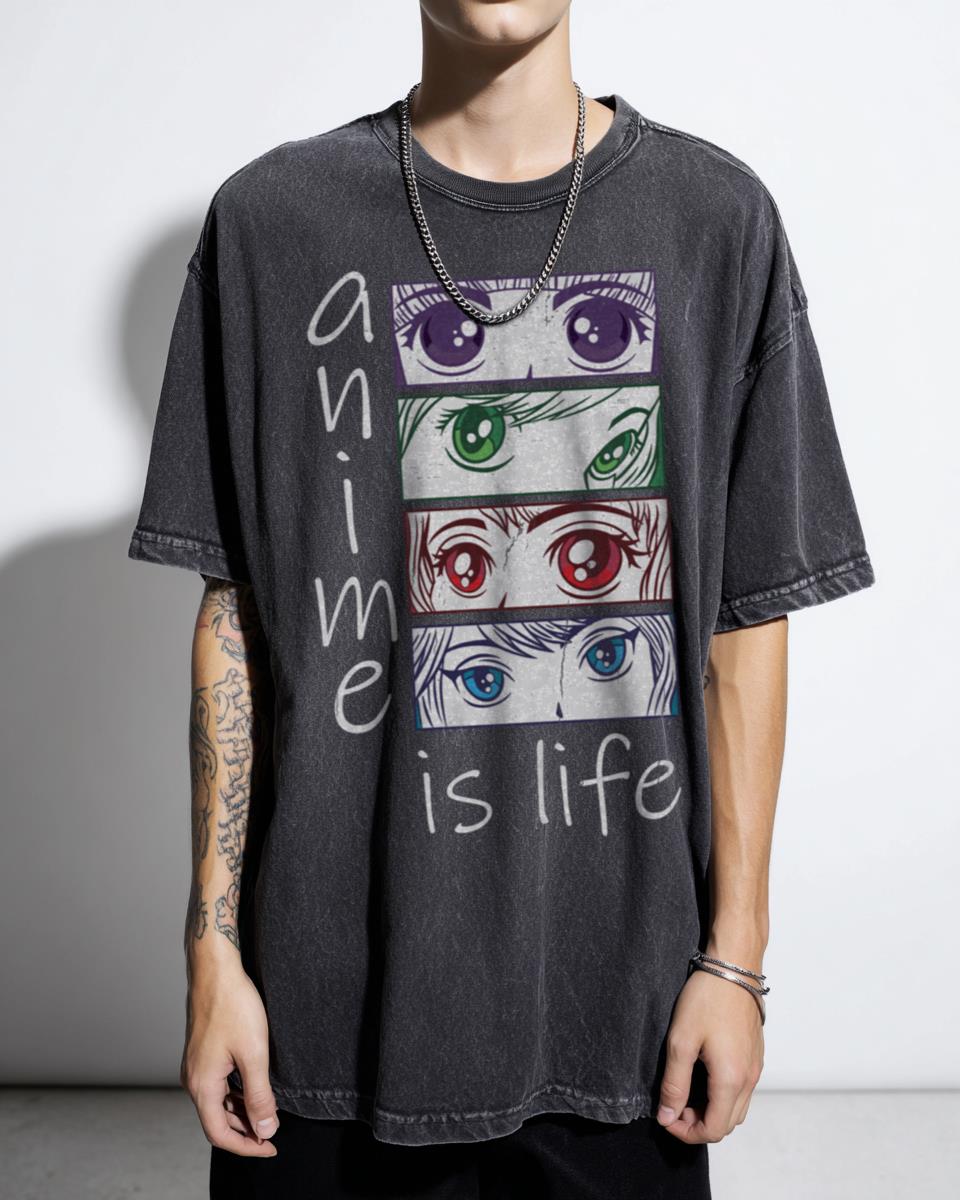 Anime Is Life Japanese Anime Eyes T-Shirt - Manga Lover Otaku Gear Gift