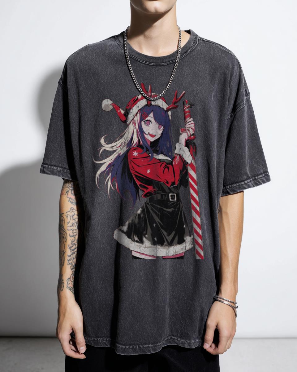 Anime Power Christmas Chainsaw Man T-Shirt - Holiday Manga Fan Art Tee Unisex