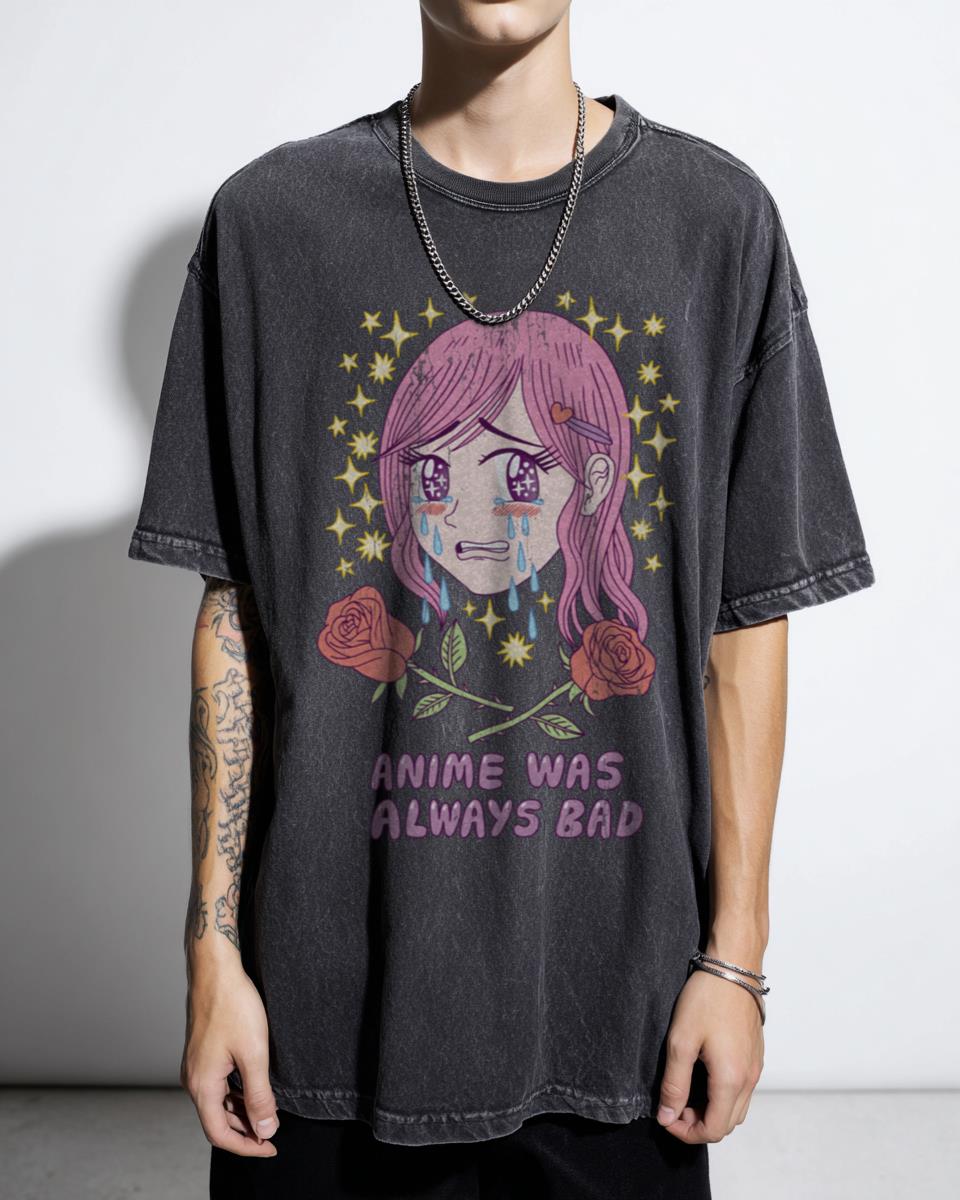 Anime Was Always Bad T-Shirt - Ironic Vaporwave Graphic Tee