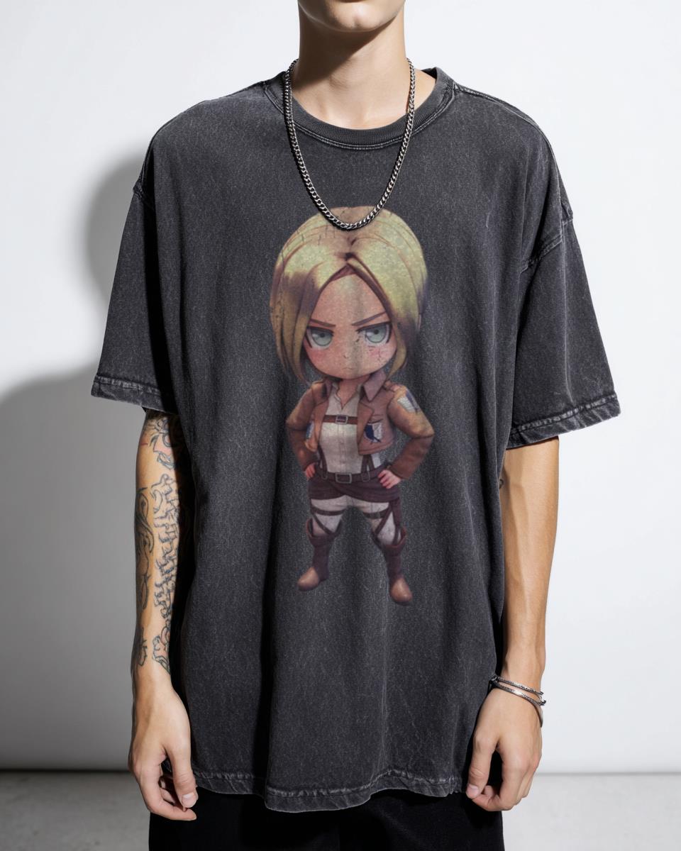 Annie Cute Anime Girl T-Shirt - 90s Chibi Titan Graphic