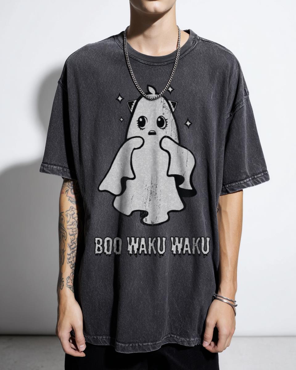 Anya Spy x Family Boo Waku Waku T-Shirt - Cute Scary Ghost Halloween Tee