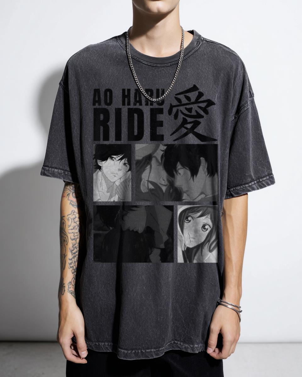 Ao Haru Ride Futaba & Kou Anime T-Shirt - Blue Spring Ride Manga Art