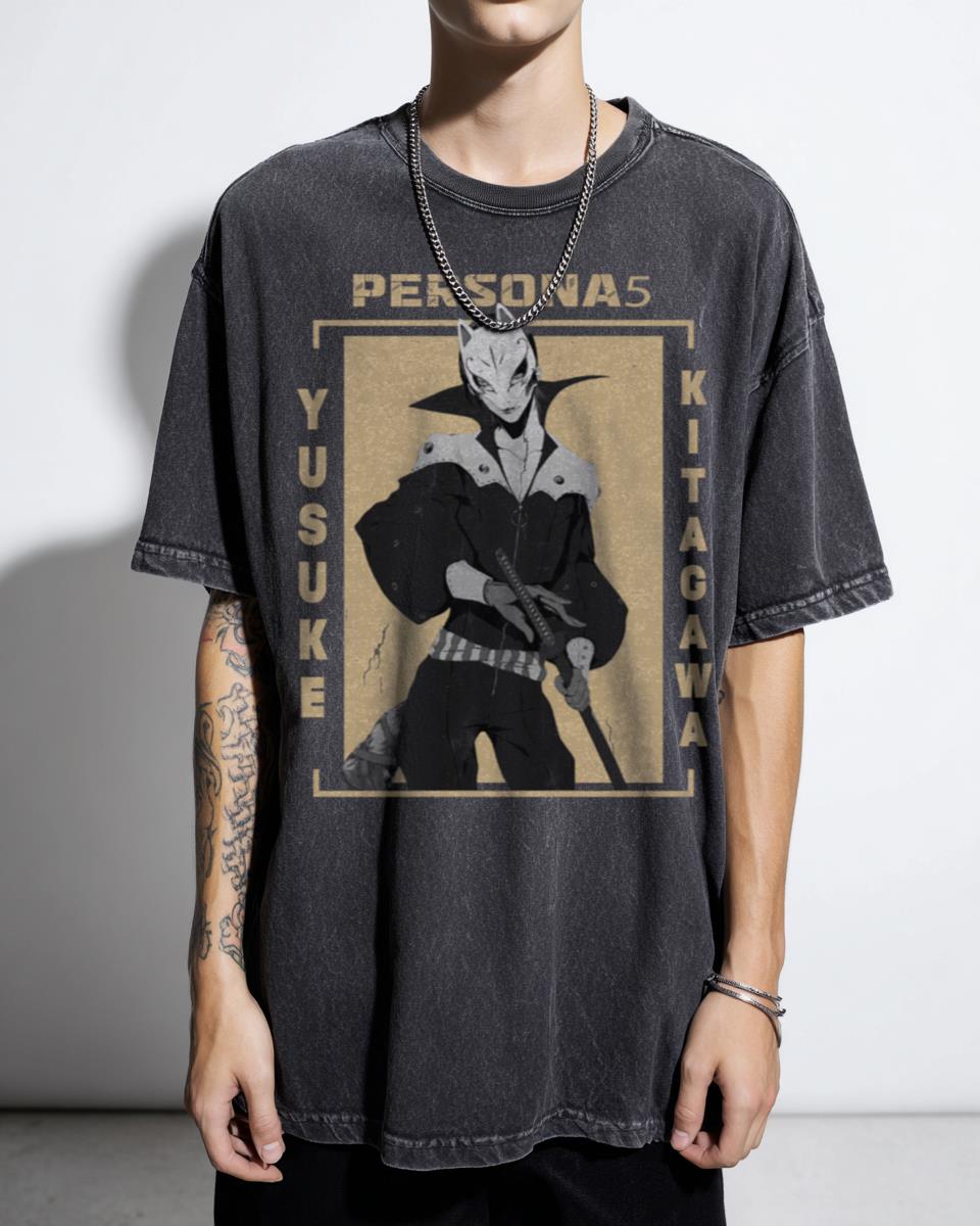Artistic Yusuke Kitagawa Persona 5 Anime T-Shirt - Fox Phantom Thief Apparel for Gamers