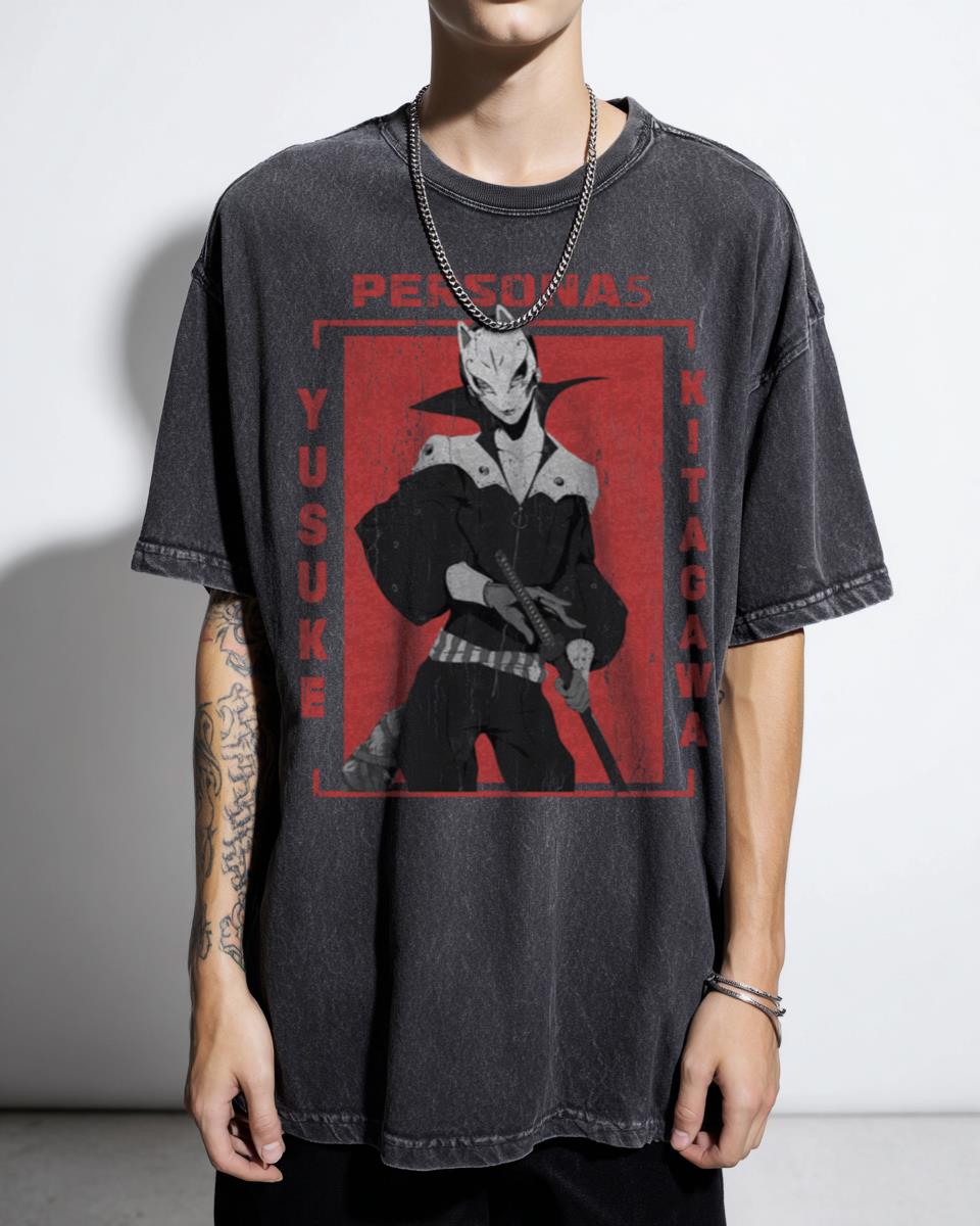 Artistic Yusuke Kitagawa Persona 5 Anime T-Shirt - Fox Phantom Thief Apparel for Gamers