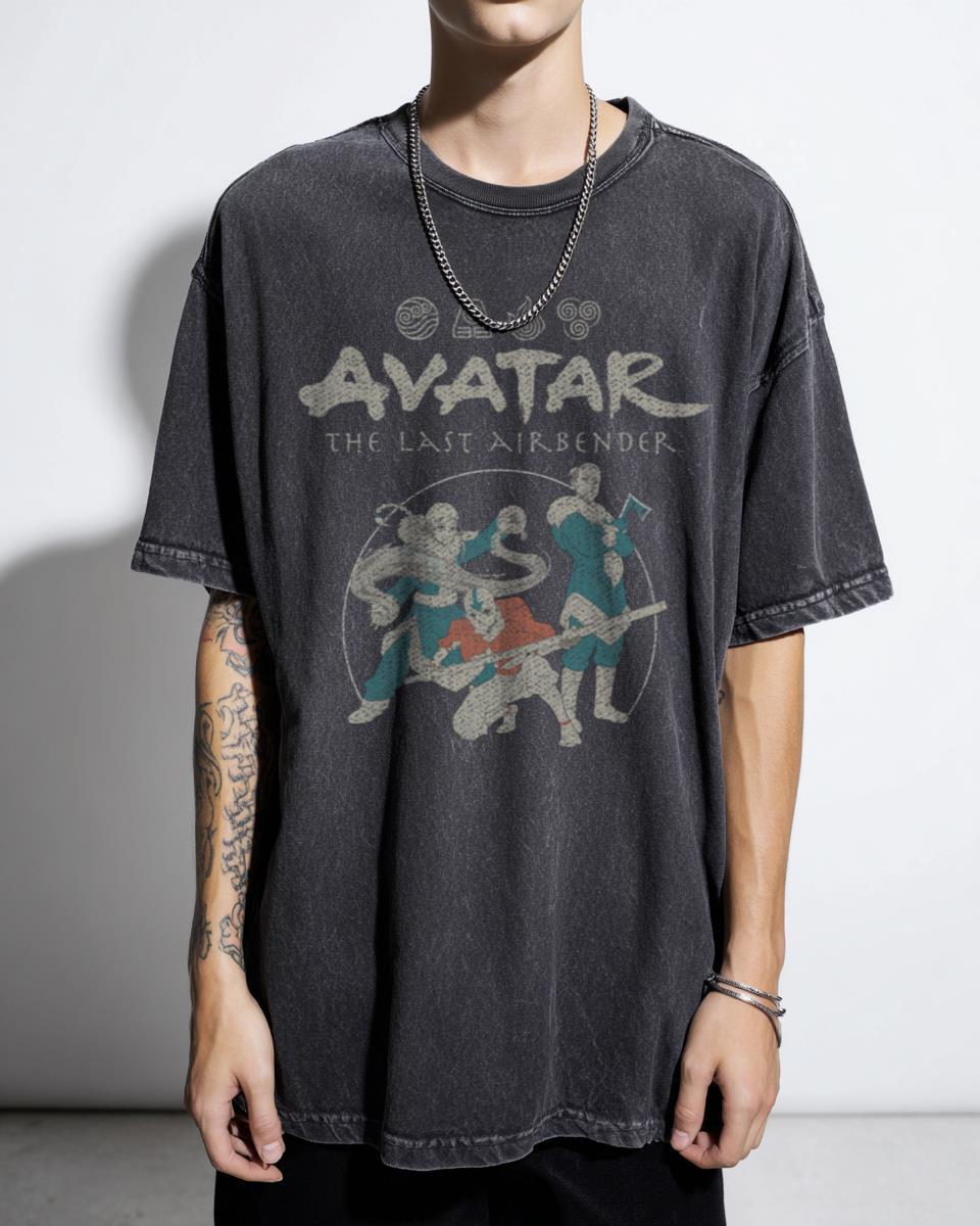 ATLA Group Sunset Poster T-Shirt | Avatar Last Airbender