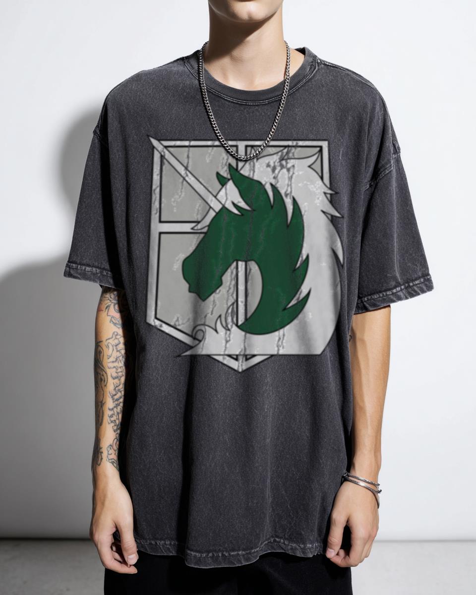 Attack on Titan Military Police T-Shirt - Green Manga Scout Regiment Fan