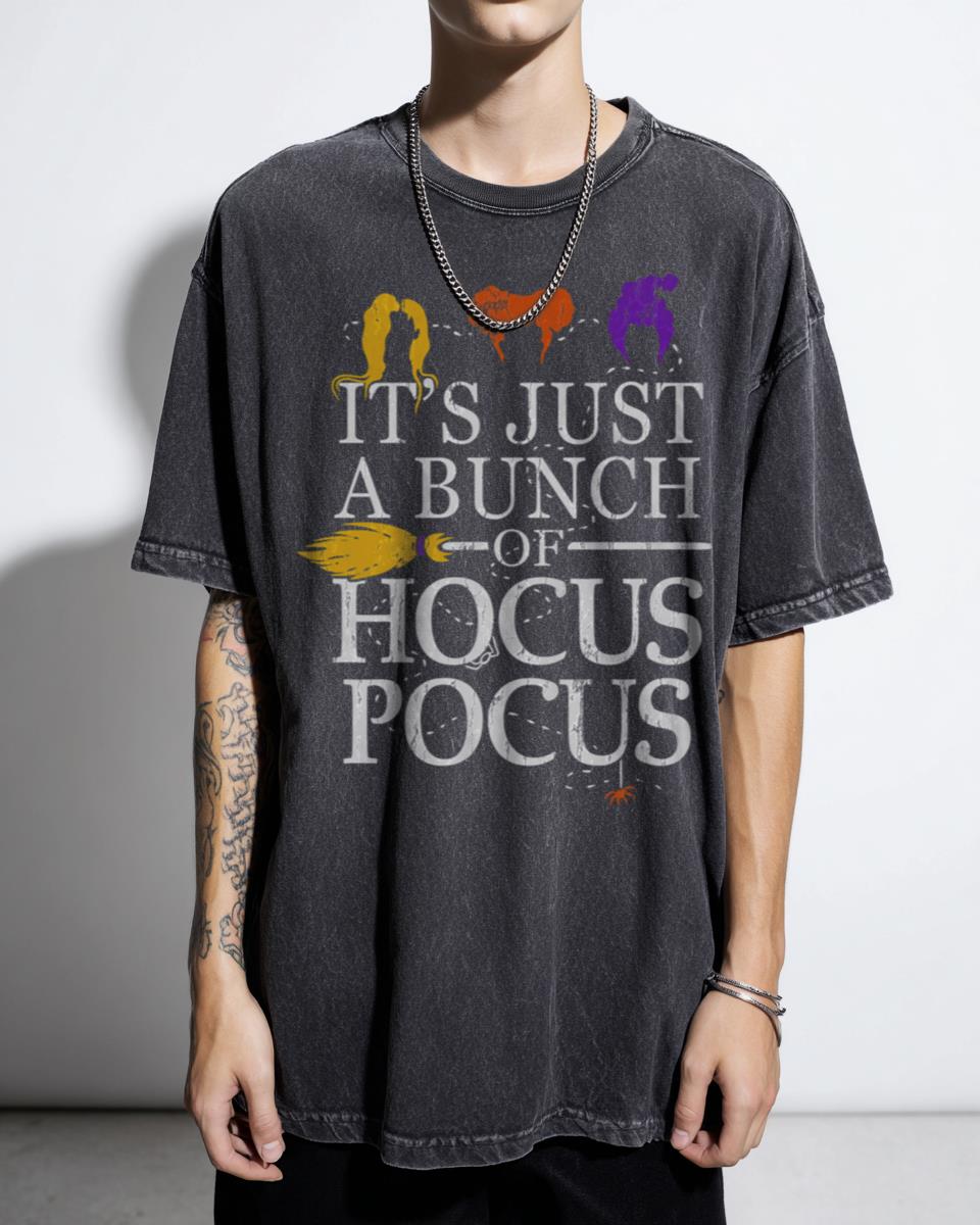 Autumn Hocus Pocus 'Just a Bunch' Slogan T-Shirt - Funny Halloween Witchy Gift