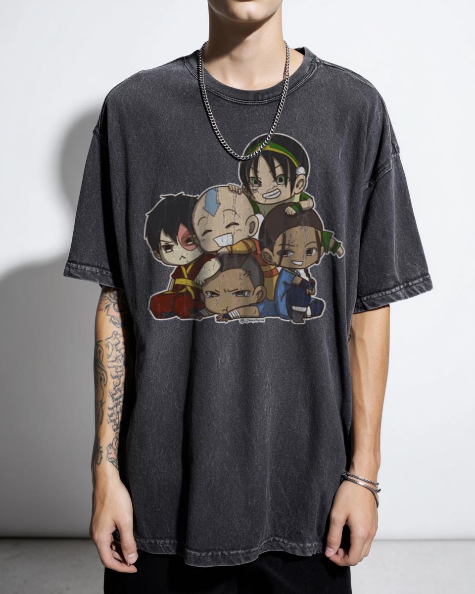 Avatar The Last Airbender Chibi Gaang T-Shirt - Cute Aang & Friends Art