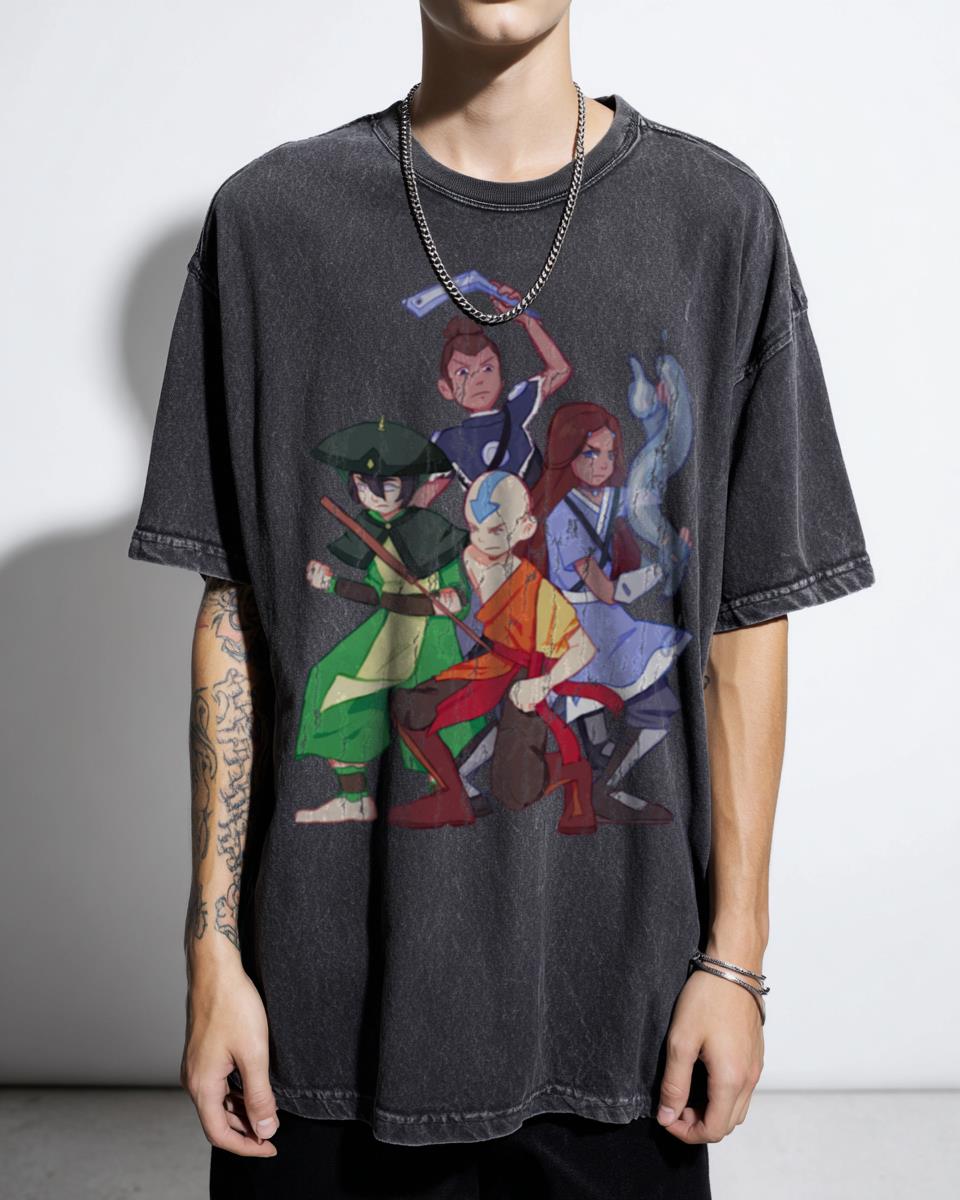 Avatar The Last Airbender Gaang Aang Katara Toph Sokka T-Shirt - ATLA Fan Tee