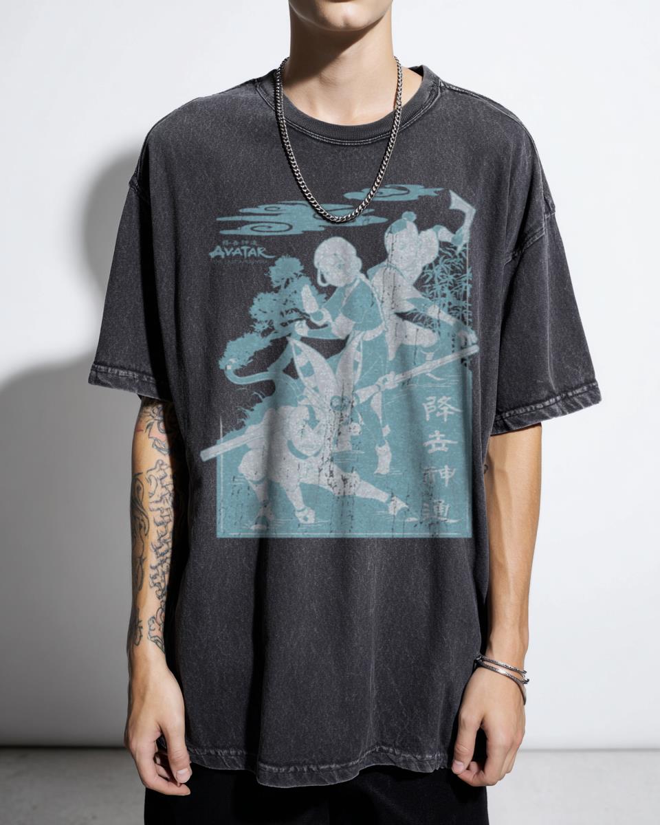 Avatar The Last Airbender Trio Group Poster T-Shirt - Aang Katara Sokka Cartoon Unisex