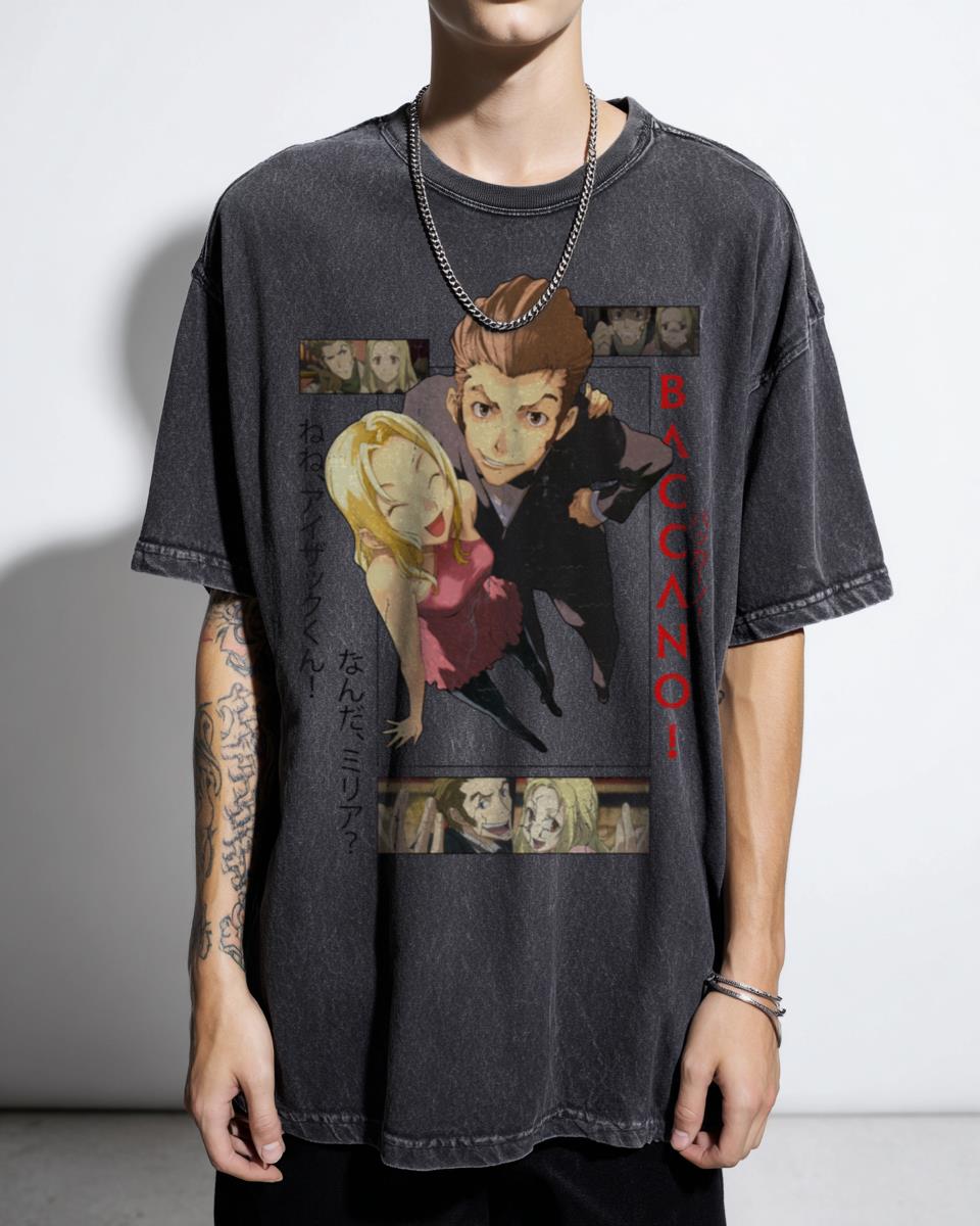Baccano! Isaac and Miria Anime T-Shirt - Retro Manga Fan Art