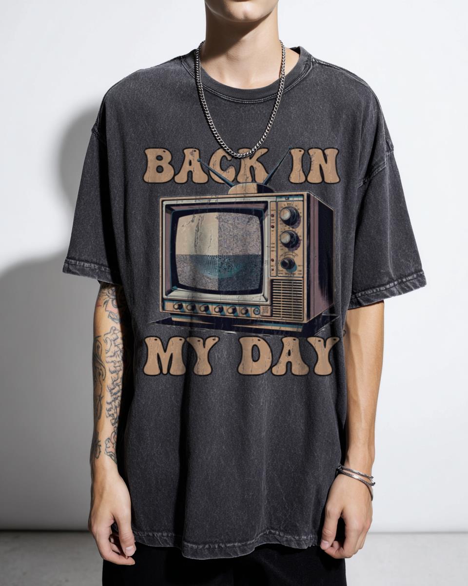 Back in My Day' Retro TV T-Shirt | 80s Nostalgia Anime Tee