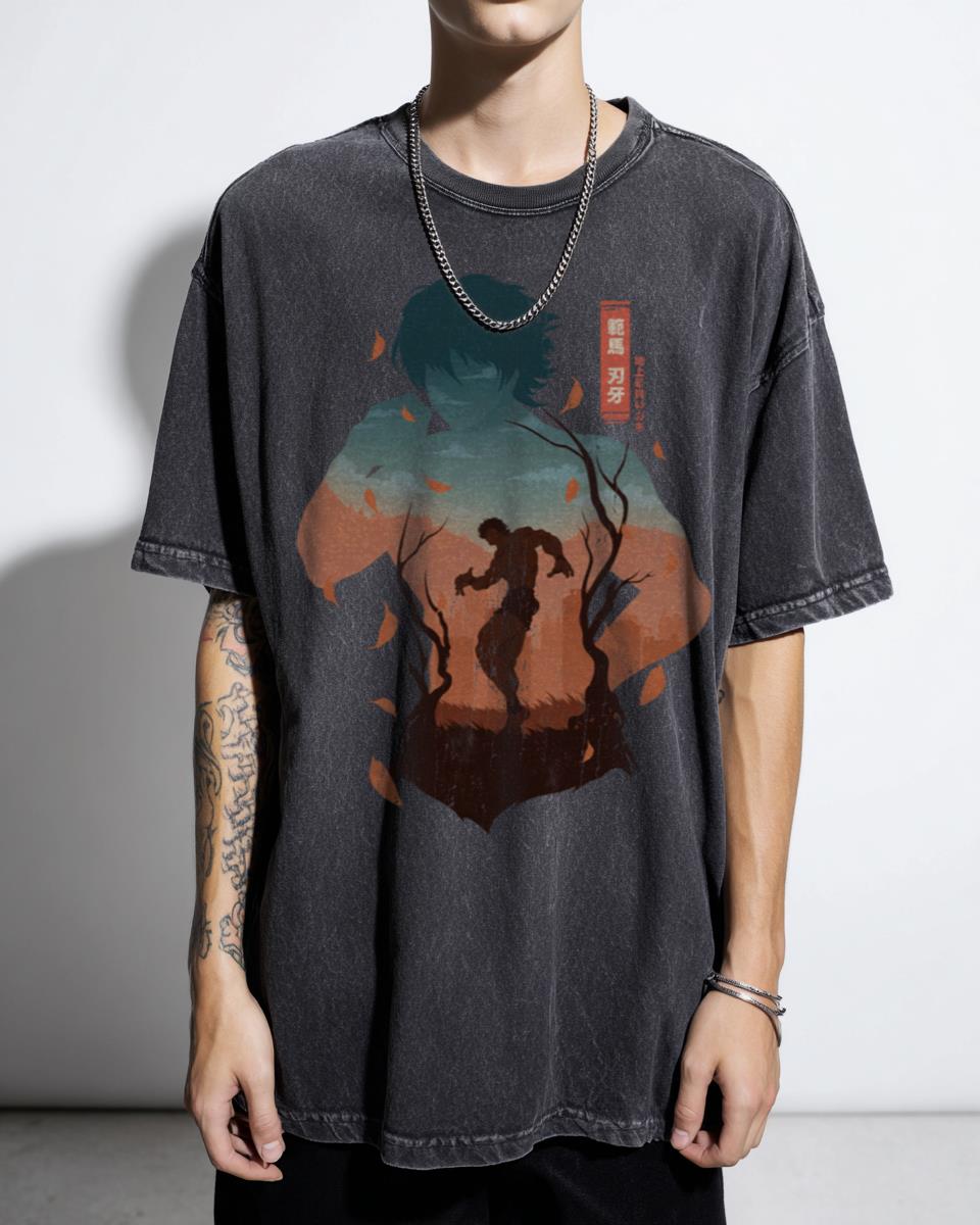 Baki Hanma Silhouette Fighting Manga T-Shirt - The Grappler MMA Otaku