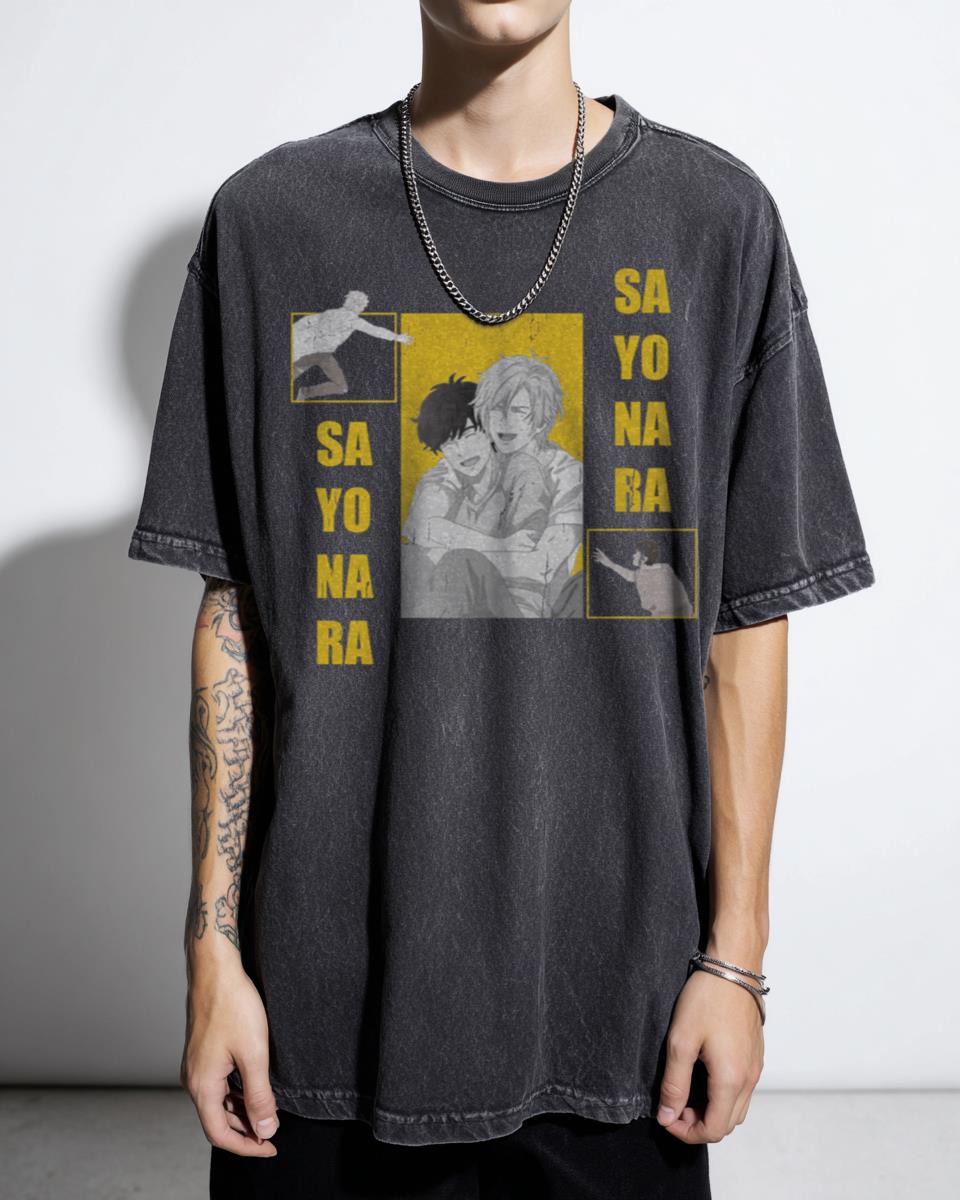 Banana Fish Ash and Eiji Sayonara T-Shirt - Anime Manga Duo Fan Art