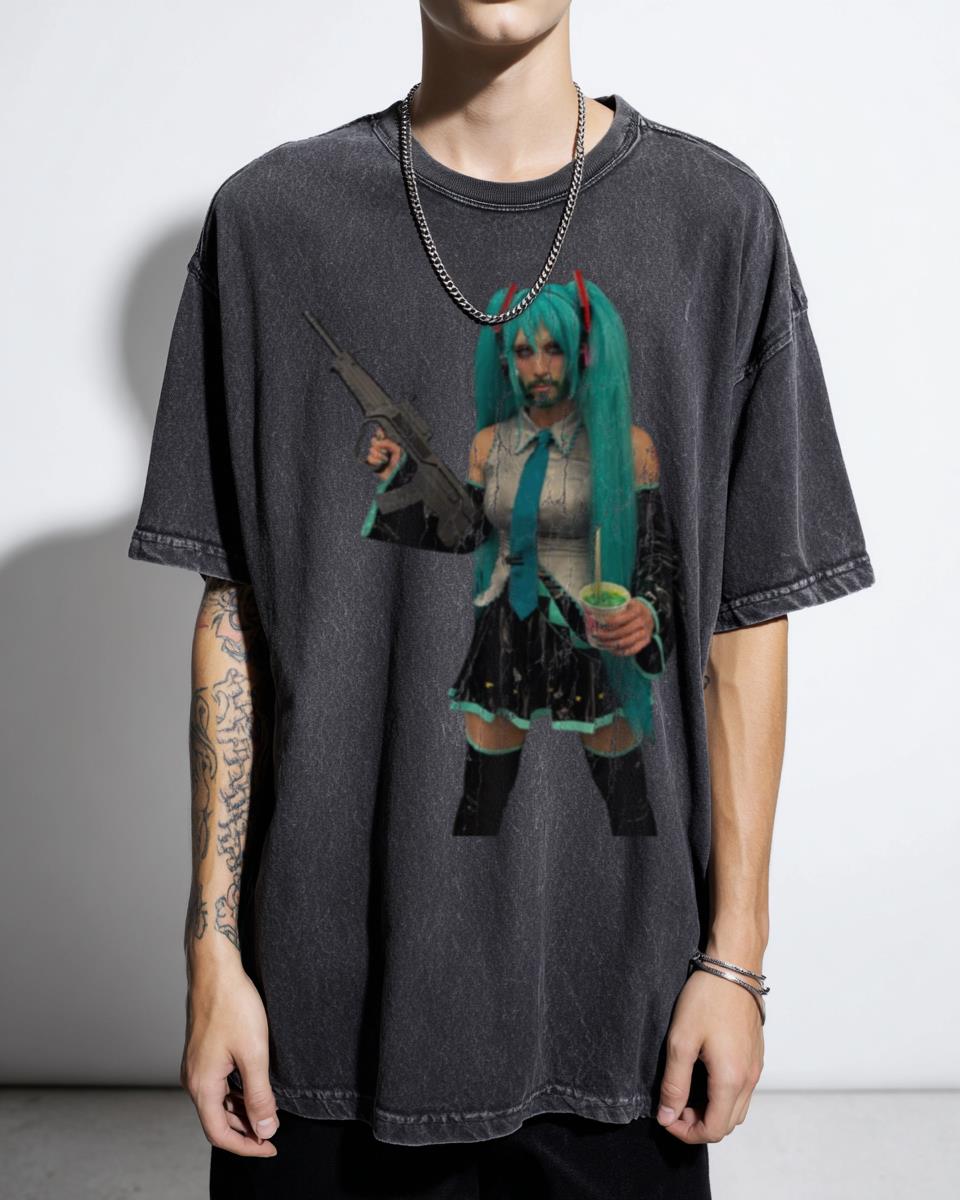 bbno$ Miku Anime Cosplay Music T-Shirt - Tiktok Trend Fan