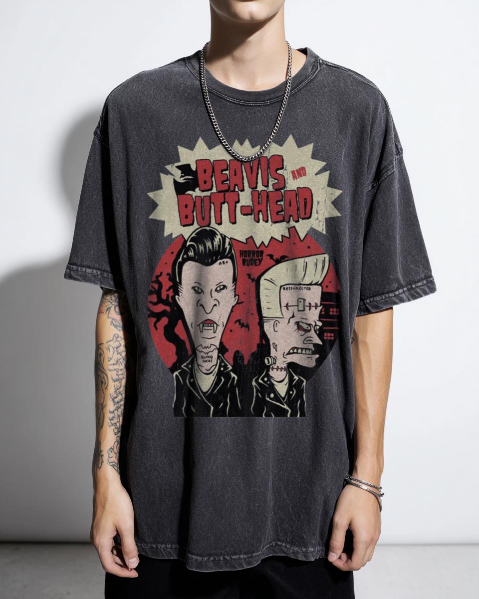 Beavis and Butthead Horror Rudey T-Shirt - 90s Cartoon Halloween Apparel